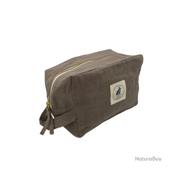 Trousse de toilette en lin - Kaki clair