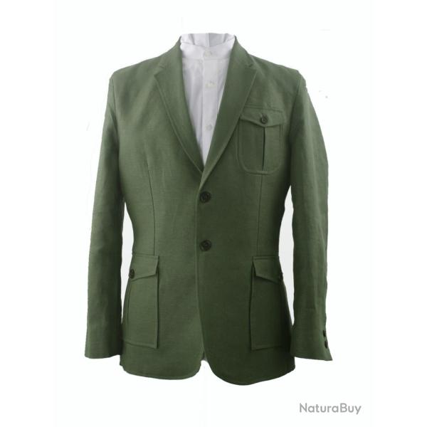 Veste 2 boutons en lin olive - 52