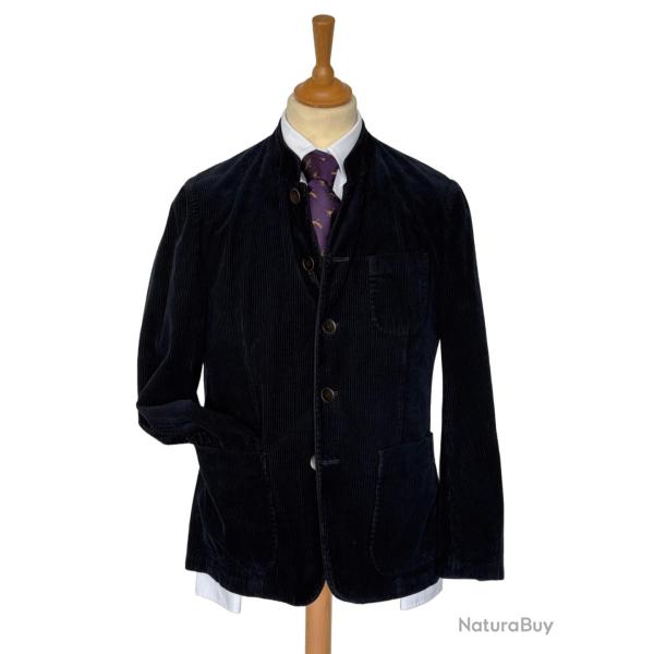 Veste autrichienne Bolton velour marine - 58
