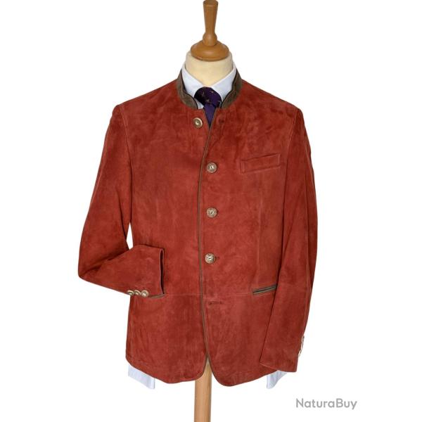 Veste autrichienne en peau Ladis corail - 50