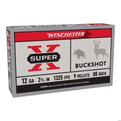 Cartouche Winchester CHEVROTINE SUPER X BUCKSHOT - Cal: 12/70mm - 9 grains - Par 5