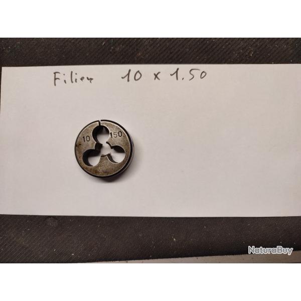 Fili�re   10/1,50  , pour filetage de canon syst�me m�trique ,europ�en