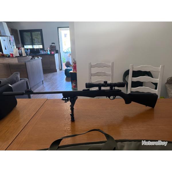 Vends carabine 22 LR Rossi avec silencieux lunette et bipied et 2 chargeurs