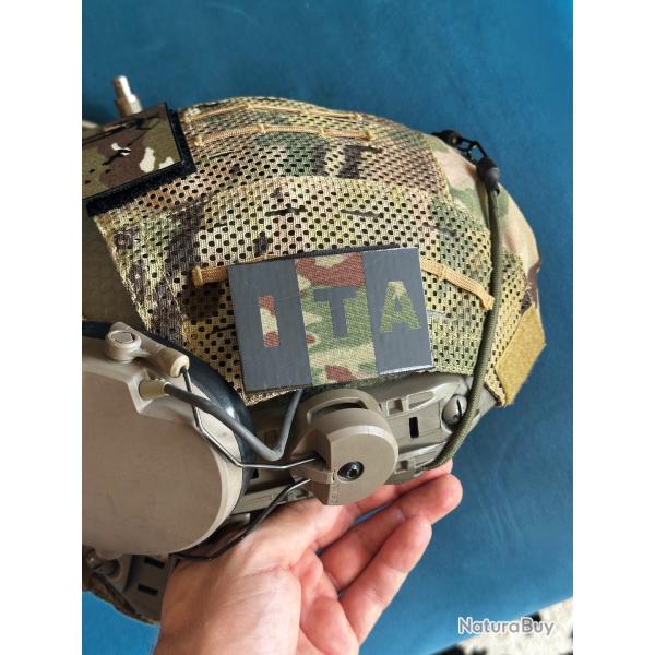 Patch tactique ITA (Italie) - Fond Camouflage BME (5x8 cm / 100 % Cordura 500D)