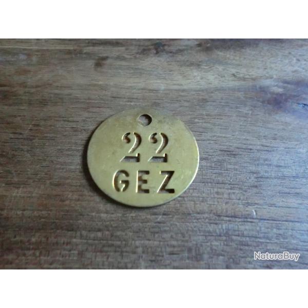 jeton plaque N� 22  GEZ