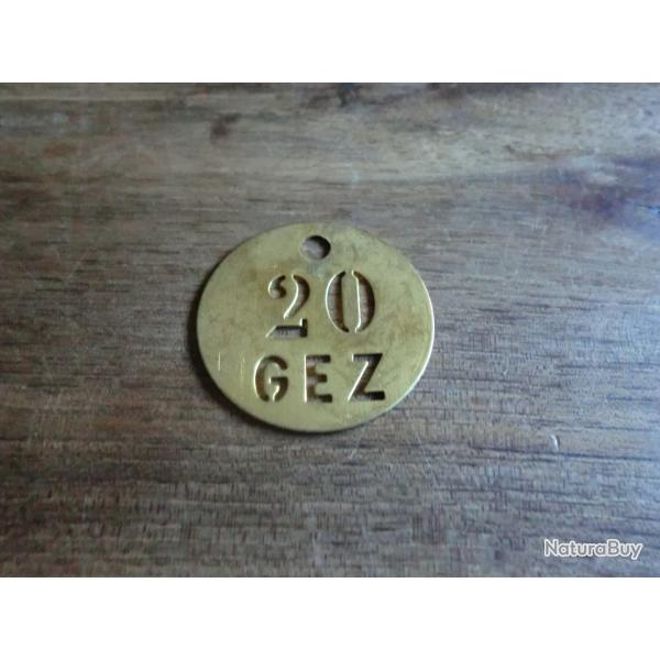jeton plaque N� 20  GEZ