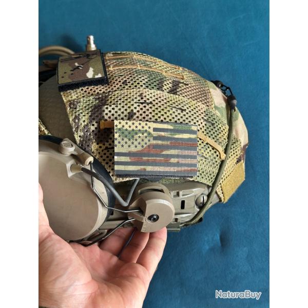 Patch tactique Drapeau USA (�tats-Unis) - Fond Camouflage BME (5x8 cm / 100 % Cordura 500D)