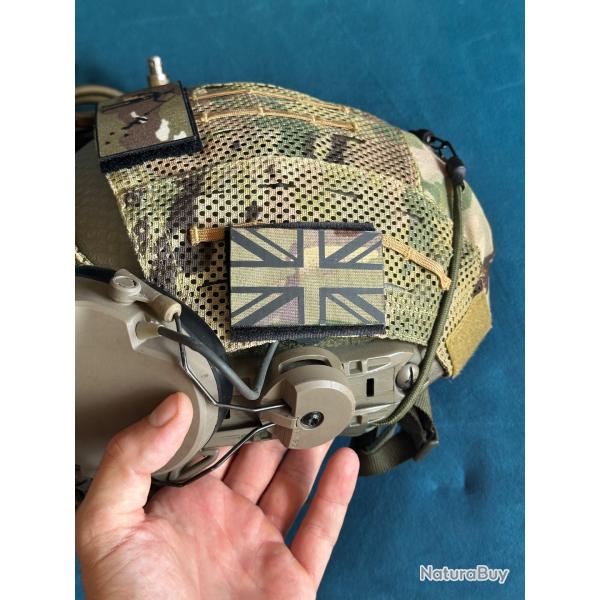 Patch tactique Union Jack (Royaume-Uni / UK) - Fond Camouflage BME (5x8 cm / 100 % Cordura 500D)