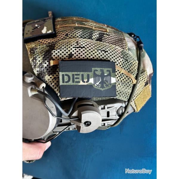 Patch tactique DEU (Allemagne / Bundeswehr) - Fond Camouflage BME (5x8 cm / 100 % Cordura 500D)