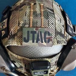Patch tactique JTAC - Fond Camouflage BME (5x8 cm / 100 % Cordura 500D)