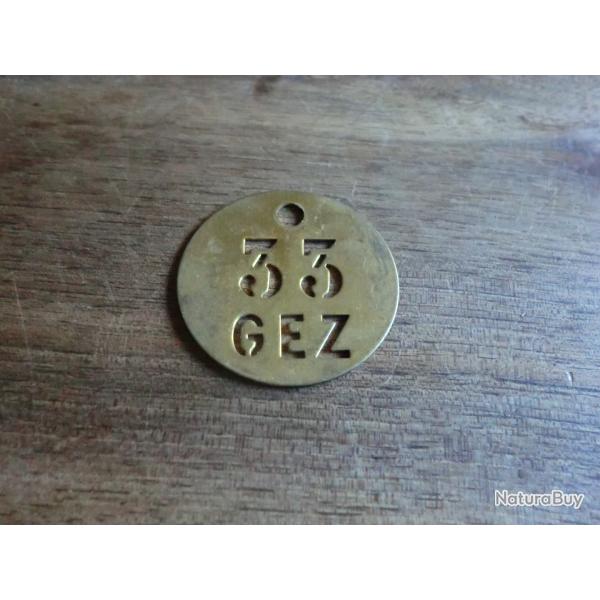 jeton plaque N� 33  GEZ