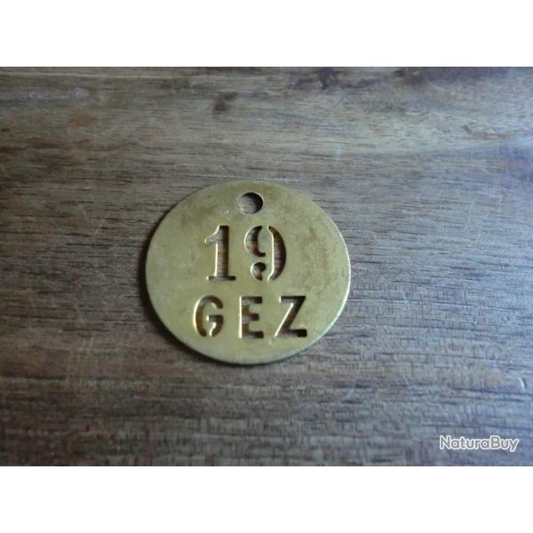 jeton plaque N� 19  GEZ