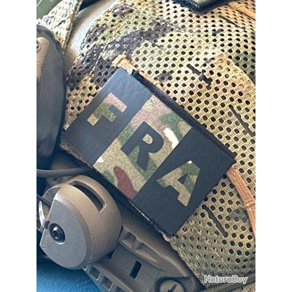 Patch tactique FRA - Fond Camouflage BME (5x8 cm / Cordura 500D)