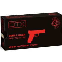 Munitions Geco 9mm luger FMJ DTX 115gr x50