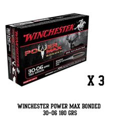 Munitions WINCHESTER calibre 30-06 Power Max Bonded 180gr - 11.7g x20 