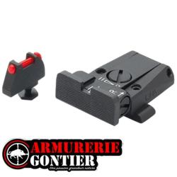 Hausse R&eacute;glable LPA avec Guidon Fibre Optique pour Glock 17 &agrave; 48