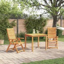Ensemble de salle &agrave; manger pour jardin 3 pcs Marron