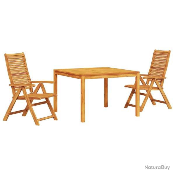Ensemble de salle � manger pour jardin 3 pcs Marron