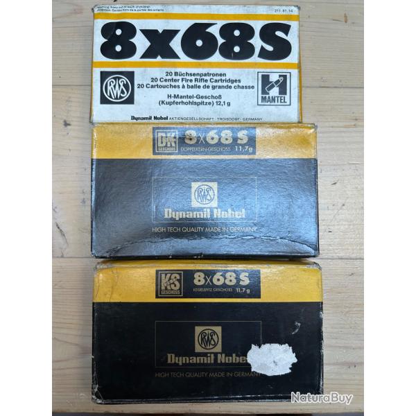 Lot de 60 balles 8x68s