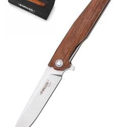 Couteau pliant Bois Padouk - Lame 440 et Flipper