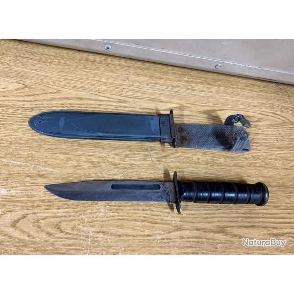 RARE ORIGINAL AUTHENTIQUE WW2 US NAVY USN MK2 COMBAT KNIFE CAMILLUS + ETUI MK2 BON ETAT !!!!
