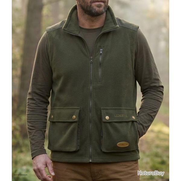 Gilet de chasse polaire LEDERTYS LY0304 Kaki - PROMO
