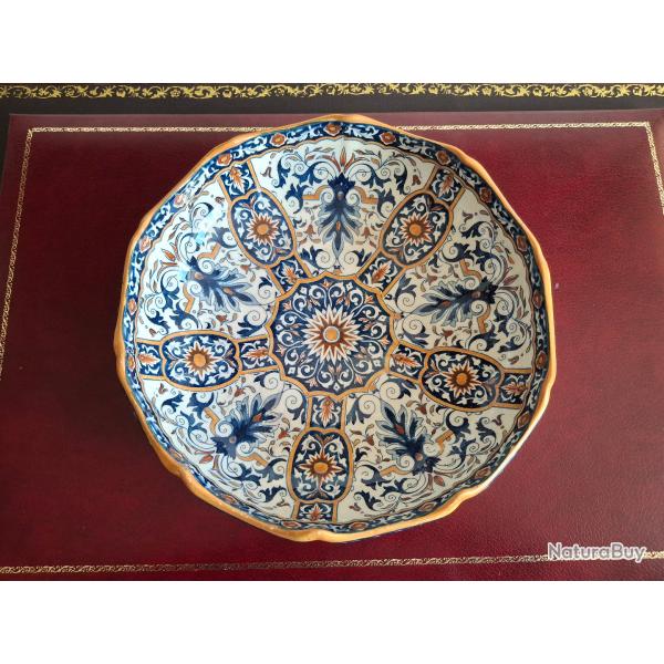 Saladier ou melonni�re ou grand plat creux Gien diam�tre 27 cm tr�s bon �tat