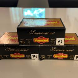 &Agrave; SAISIR 30 CARTOUCHES VOUZELAUD SOUVERAINE CAL 20/67 Pb 7,5 NI LIVRAISON OFFERTE !