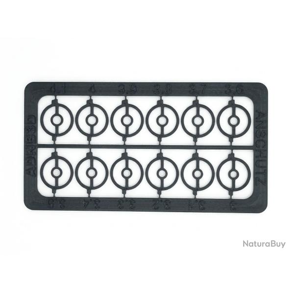 plaquette de 12 inserts pour guidon Ansch�tz anneau central de 3 � 4.1 mm