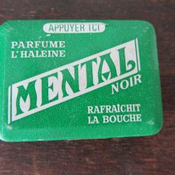 Boite publicitaire en alu lithographi&eacute; Mental 1970-1980