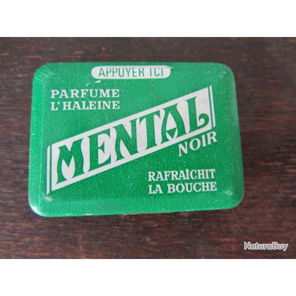 Boite publicitaire en alu lithographi� Mental 1970-1980