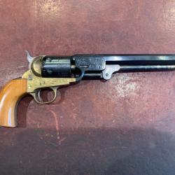 Revolver Colt Navy 1851 Pietta carcasse laiton, grav&eacute;, calibre 36