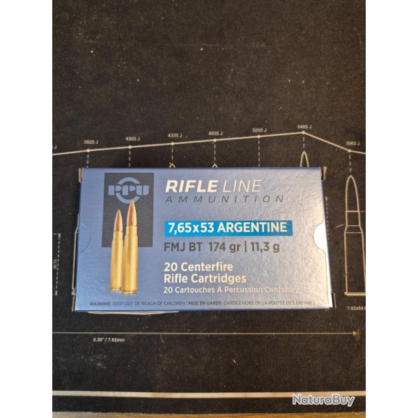 PPU 7.63x 53 Argentine FMJ BT 174Gr (Gros stock)