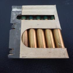 Lot de 6 Munitions tir r&eacute;duit neutralis&eacute;es + lame chargeur pour Rubin Schmidt 7,5 suisse Ogives bois