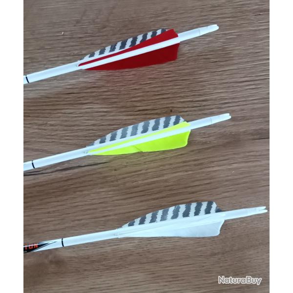 FLECHES CARBONE EASTON LEGACY jaune/jaune/blanc tigr� spin 400/ (par 6)