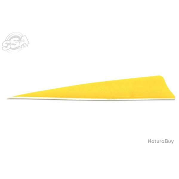 PLUME NATURELLE SHIELD DROITE 5" SKYLON - JAUNE UNI (x6)