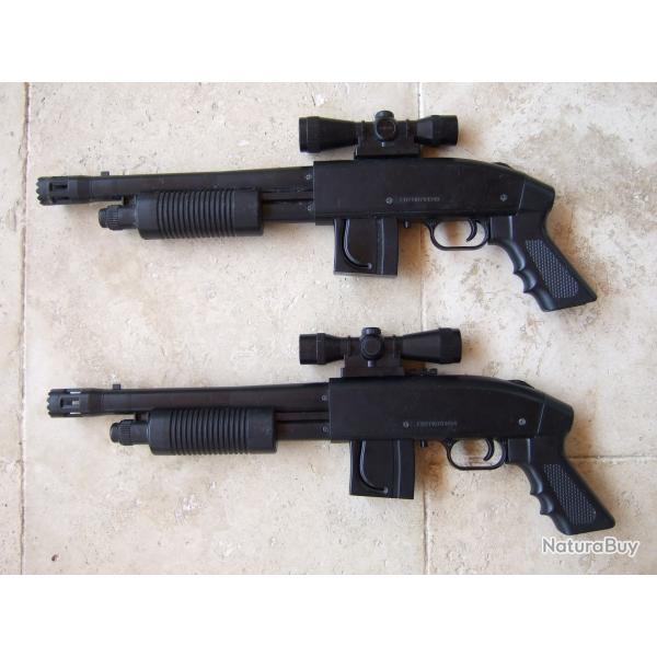Lot de 2 R�pliques Airsort Fusils � Pompe Mossberg M590 Spring Powered Cybergun