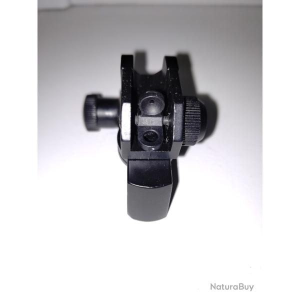 Dioptre metal 2 oeilletons reglages � clic sur rail 21 mm