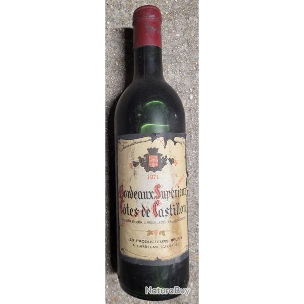 Bouteille de Bordeaux SUPERIEUR COTES de CASTILLON  (1971)