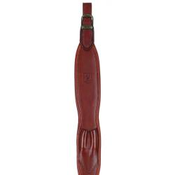 Bretelle cuir tann&eacute; v&eacute;g&eacute;tal marron , RISERVA.