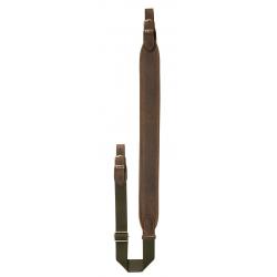 Bretelle cuir marron et n&eacute;opr&eacute;ne , RISERVA.