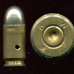 9 x 17 Nickl  - RARE cartouche de pistolet auto  "rebated rim" - marquage = D W A *