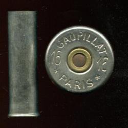 Cal. 16 - douille nickel rechargeable - GAUPILLAT * PARIS * - amor&ccedil;age Gaupillat Bt&eacute; 1873