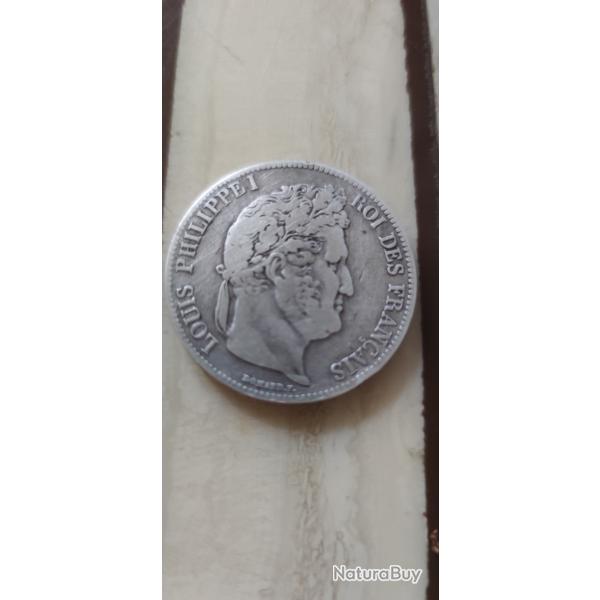 Rare pi�ce de collection 5 Francs Louis Philippe 1er Rois des Fran�ais 1839 en argent massif