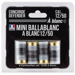 4 Cartouches Mini Ballablanc Cal. 12/50 &agrave; Blanc