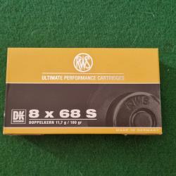 1 boite de 20 balles RwS   DK 11,7 gr  Cal 8x68 S