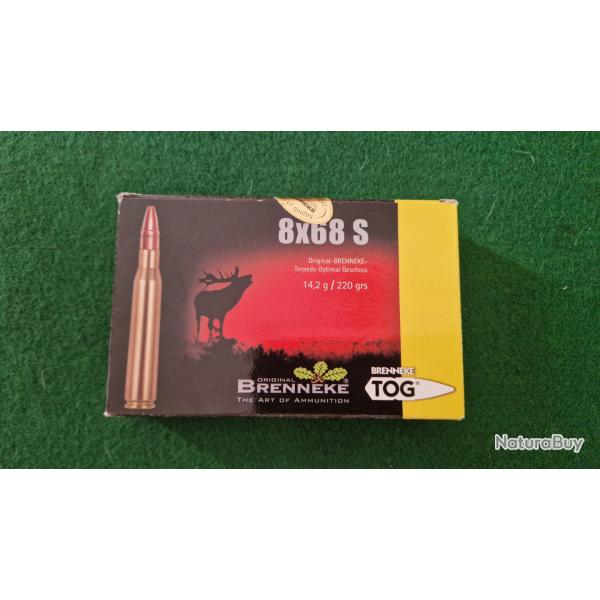 1 boite de 20 balles Brenneke TOG  14,2 gr  Cal 8x68 S