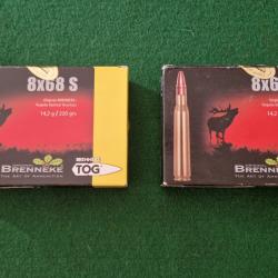 Lot de 2 boites de 20 balles soit 40 munitions Brenneke TOG  14,2 gr  Cal 8x68 S