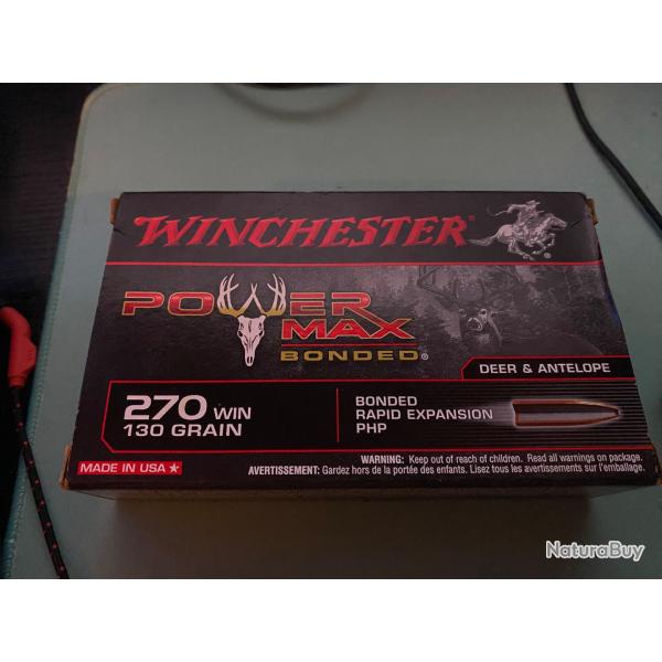 Balles calibre 270 win POWER MAX BONDED