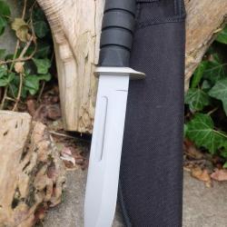 Couteau Tactical Combat Extreme Utility Fighter Lame Acier 3Cr13 Manche Etui Nylon R&eacute;plique Ka-Bar01